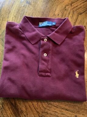 Polo by Ralph Lauren Men's Wine Polo with Yellow Pony